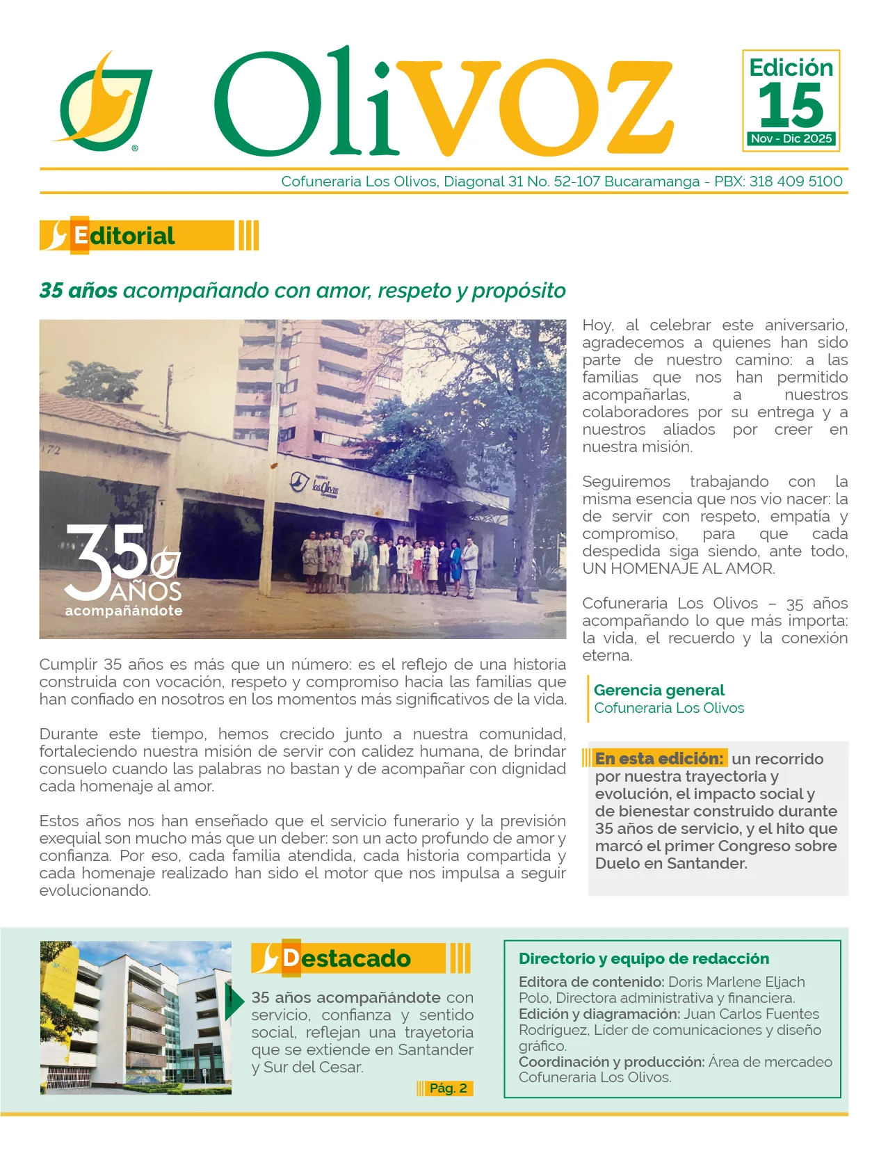 Lee más sobre el artículo Olivoz: Edición 15 – Noviembre/Diciembre de 2025