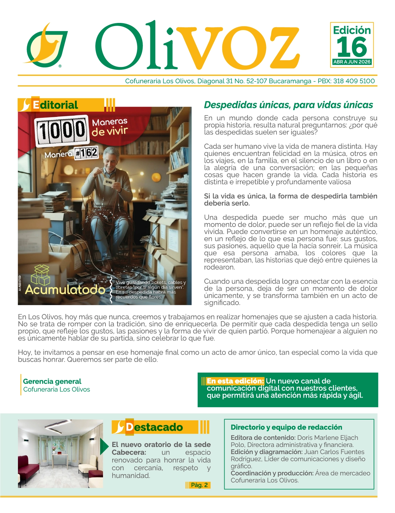 Lee más sobre el artículo Olivoz: Edición 16 – Abril/Mayo/Junio de 2026